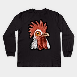 Great White Rooster Kids Long Sleeve T-Shirt